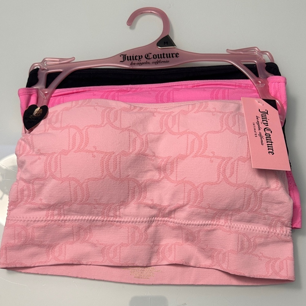 NWT Juicy Couture 3 Pack Strapless Bralette Set